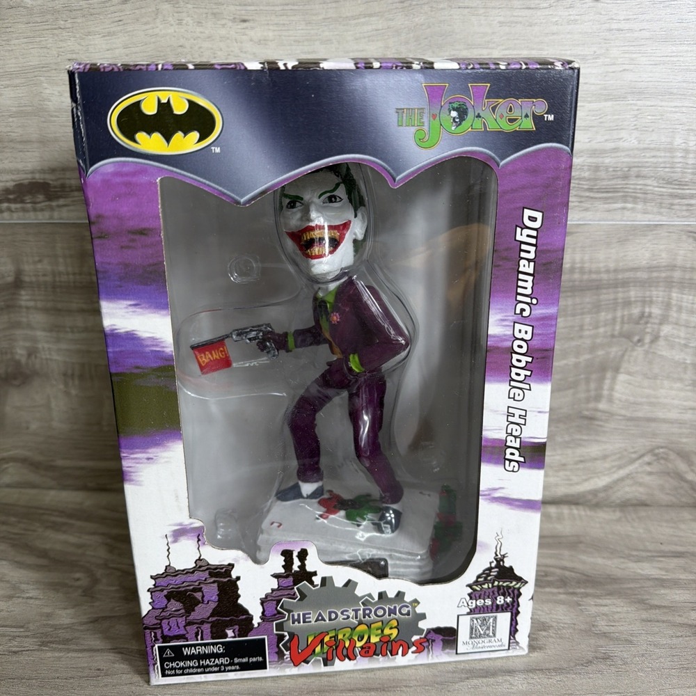 2004 Monogram Masterworks Headstrong Villains Joker Dynamic Bobbleheads
